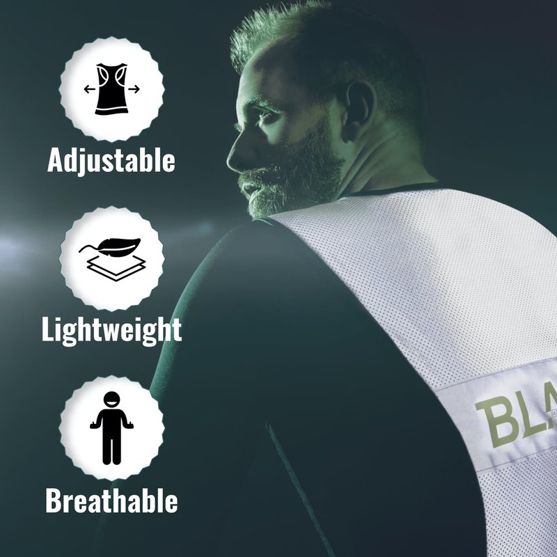 247 Viz Blaze Reflective Running Vest – Reflective Vest Running at Night for Walkers, Women & Men. High Visibility Reflective Gear, Cycling, Walking, Biking & Running Vest, High Vis Neon Safety.