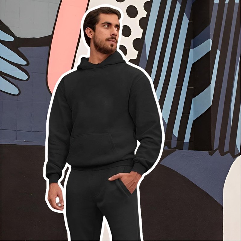 TUVEKE Orange Sweat Suits For Men Set 2 Piece Tracksuit Long Sleeve Running Jogging Track Suit Sports Sweatsuits Hoodie and Sweatpants Set For Men L