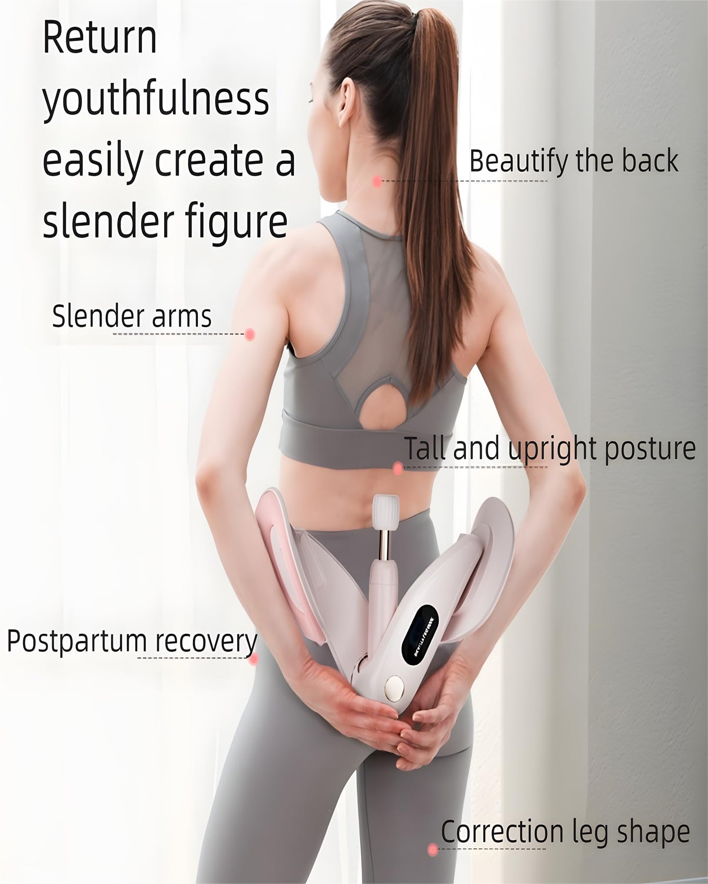 Muxiyilu Leg Toner for Women, Dual-Action Inner Thigh Exerciser and Leg Adductor Machine for Home Workout - Portable Home Gym Equipment for Hip Thigh Slimming, Toning and Strengthening(Pink)