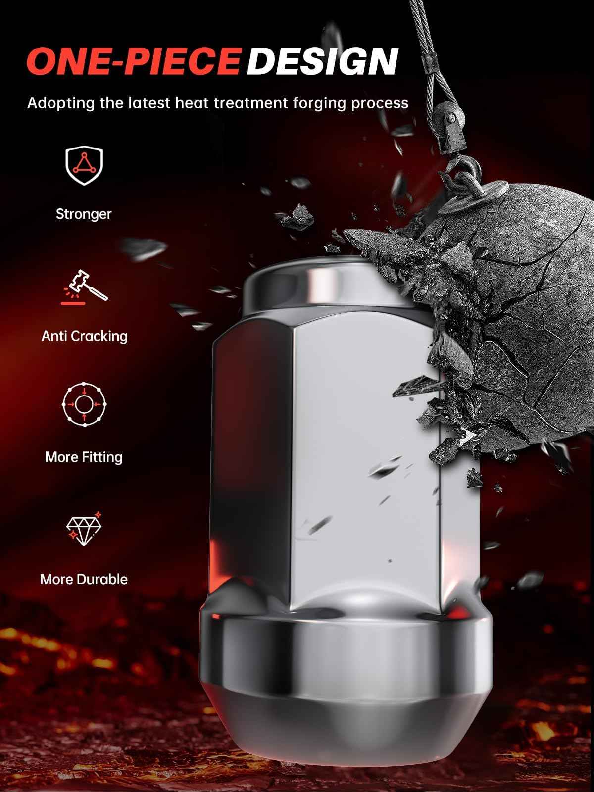 Sposuit M12x1.5 Lug Nuts - Replacement for 2006-2017 Jeep Compass, 2007-2017 Jeep Patriot - Closed End Chrome Lug Nut(20 Pcs)