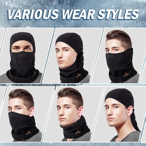 GoxRunx Balaclava Ski Mask - Warm, Breathable, Windproof Fleece Face Mask for Men & Women