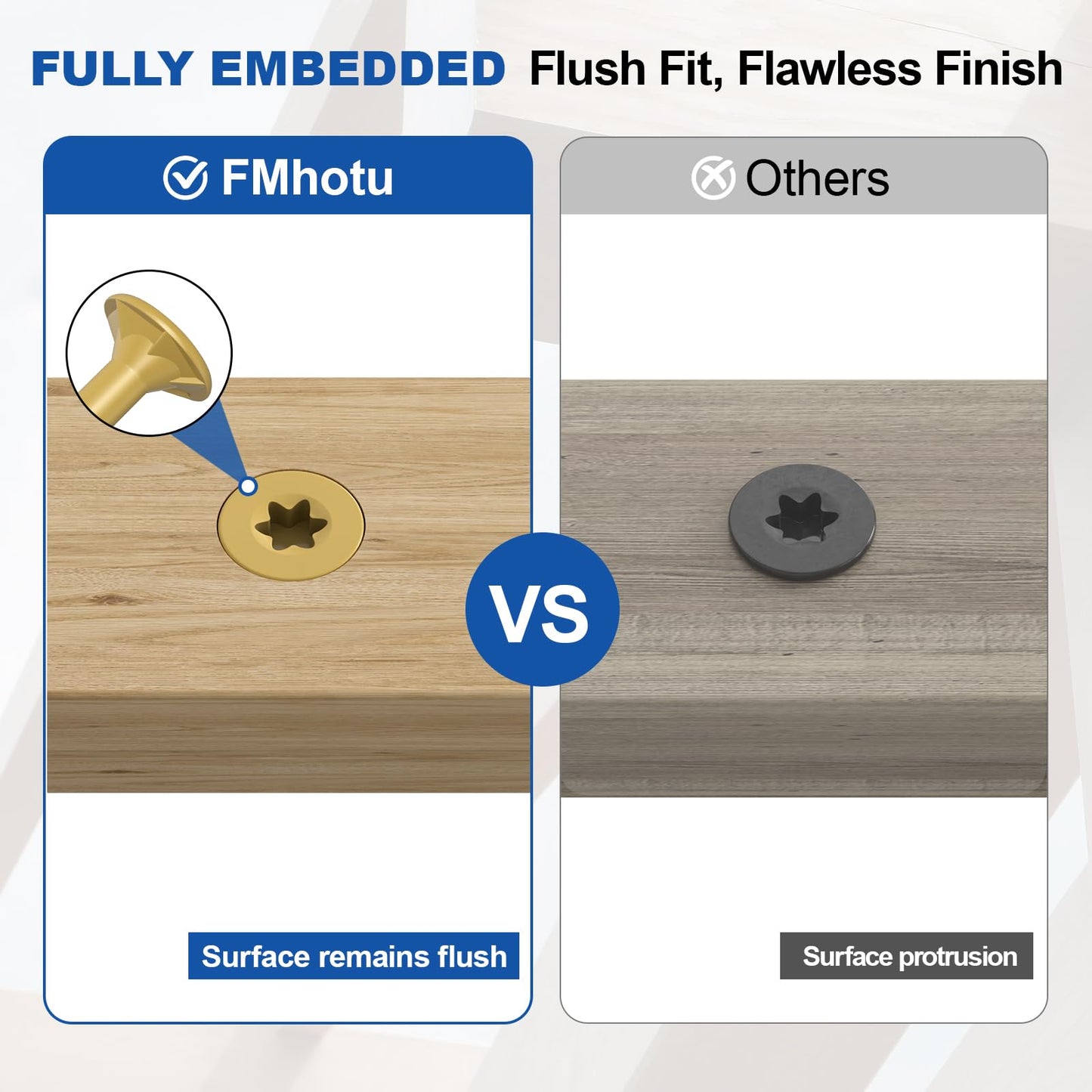 #8 x1-1/2Inch Deck Screws, 100Pcs Star Drive Wood Screws, Rust Resistant Timber Screws for Timber/Log/Landscaping Wood, T20 Star Bit Included, Yellow