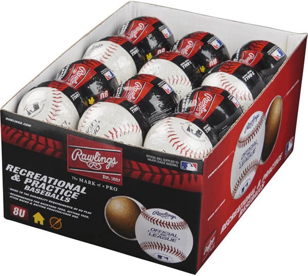 Rawlings 8U Baseballs - Youth Recreational/Practice Balls | 24 Count for Optimal Play