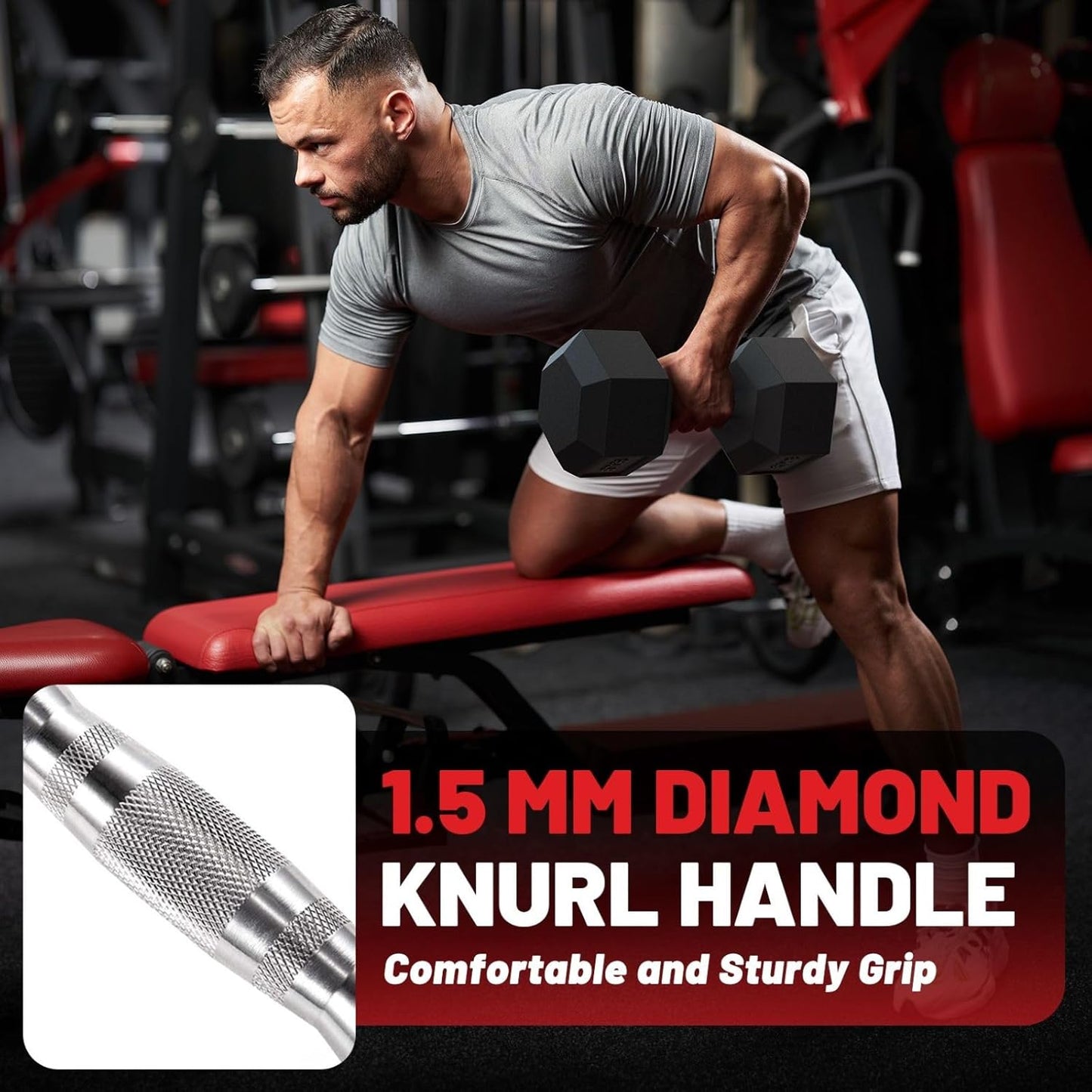 PAPABABE HEX Dumbbell Set | 2.5-125lb Rubber Encased Weights for Home Gym & Strength Training
