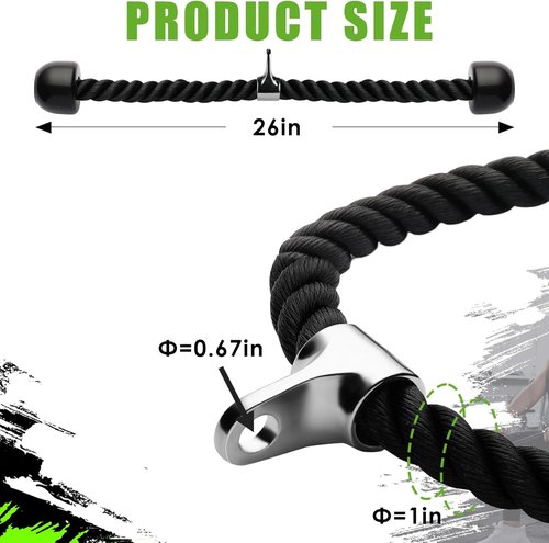 Double D Row Handle | LAT Pulldown Attachment with Comfort Rubber Grip - 1.3 Inch Diameter for Home Gym