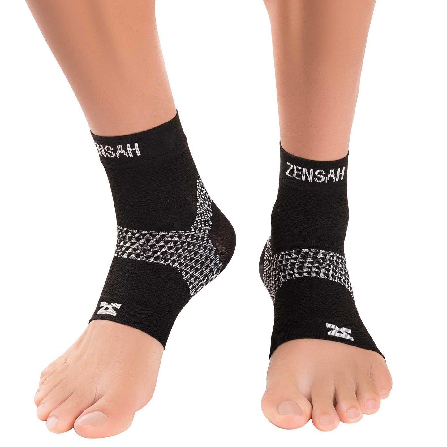 Zensah Plantar Fasciitis Sleeves (Pair) – Plantar Fasciitis Socks, Arch Support, Plantar Fasciitis Brace – Relieve Heel Pain, Arch Support, Medium, Black