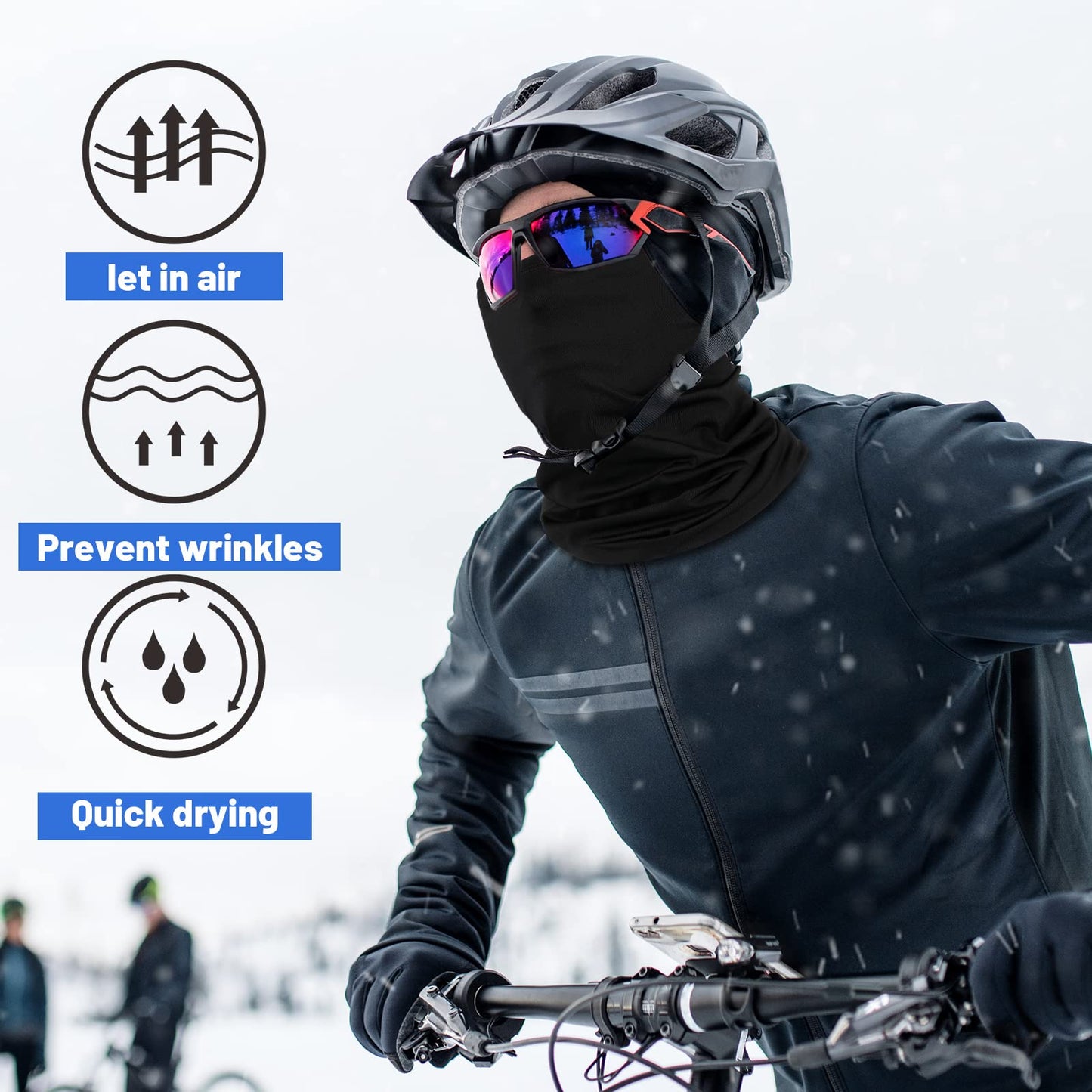 Jecery 60 Pcs Neck Gaiter Face Cover UV Protection Scarf Bulk Mask Breathable Balaclava Bandana for Men Women Outdoor Sports(Black)
