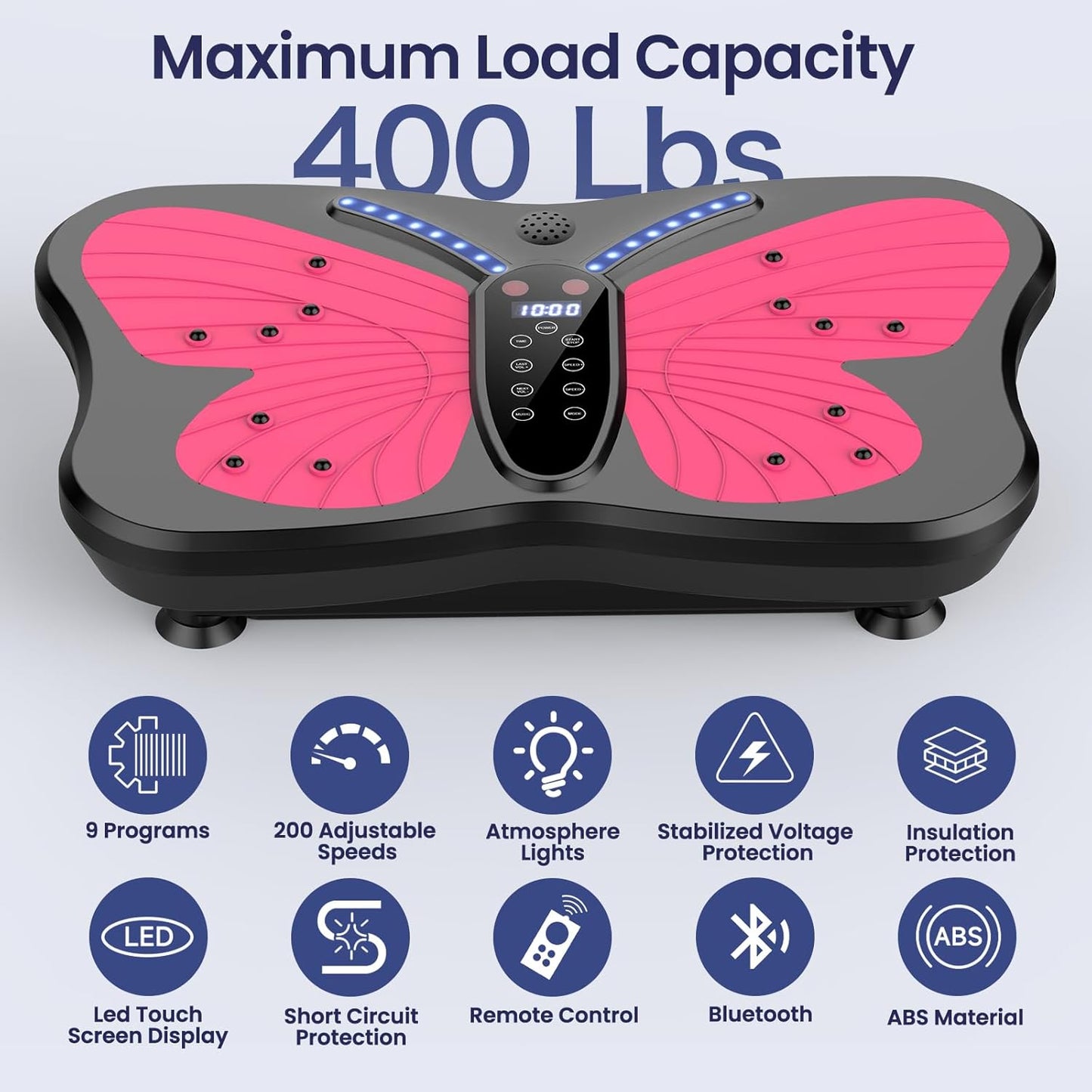 Skiennix Vibration Plate Exercise Machine - Full-Body Weight Loss & Lymphatic Drainage | 400 Lbs Capacity, 200 Adjustable Speeds