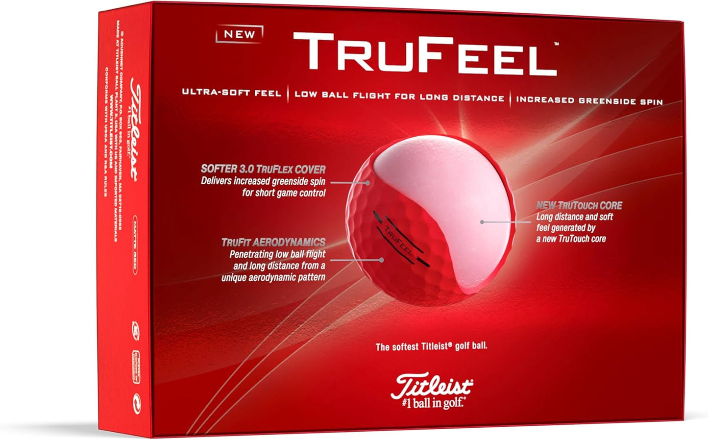Titleist TruFeel Golf Balls - Exceptional Feel and Distance | 12-Pack White