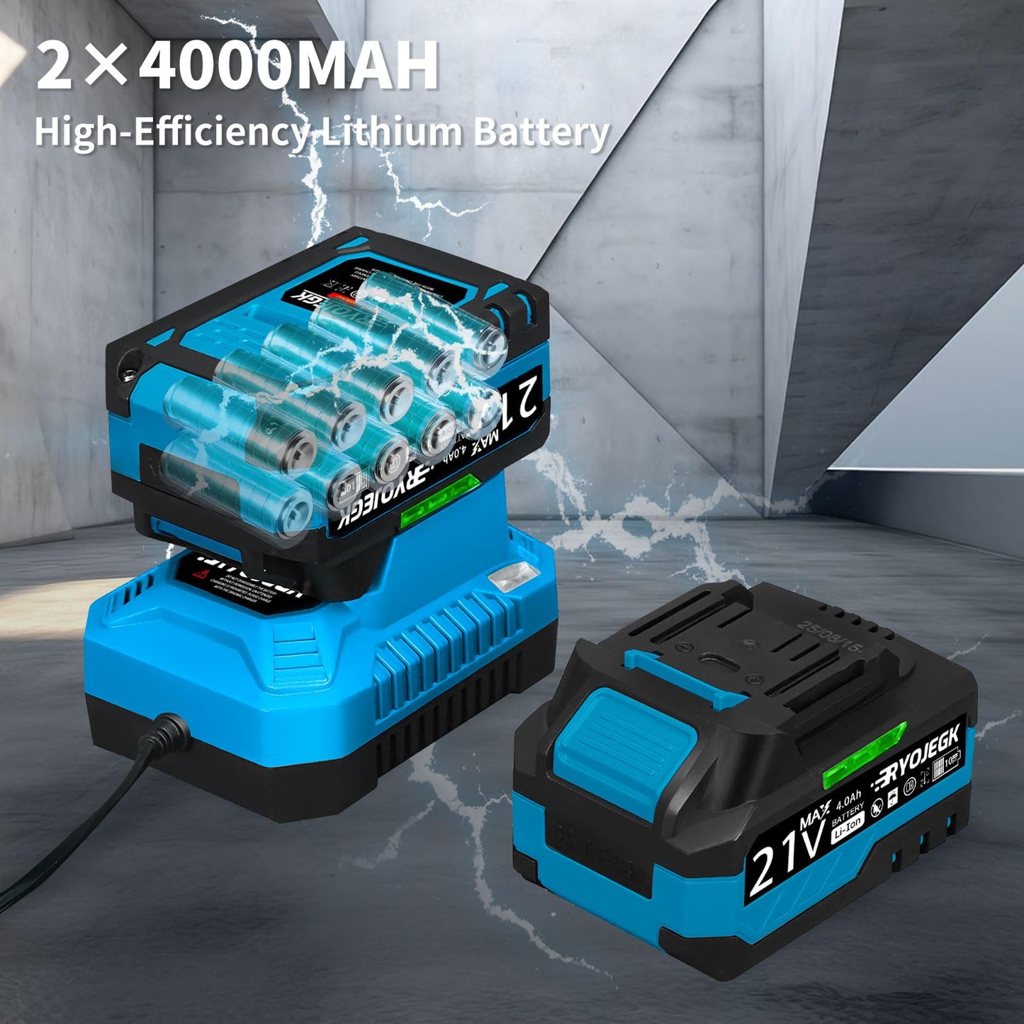 RYOJEGK Cordless Wood Router Tool,21V Brushless Palm Router with 2 x 4.0Ah Battery,Compact Trim Router 6-Speed with 20 PCS 1/4" Bits LED,Fresadora Para Madera for Woodworking Slotting & Edging