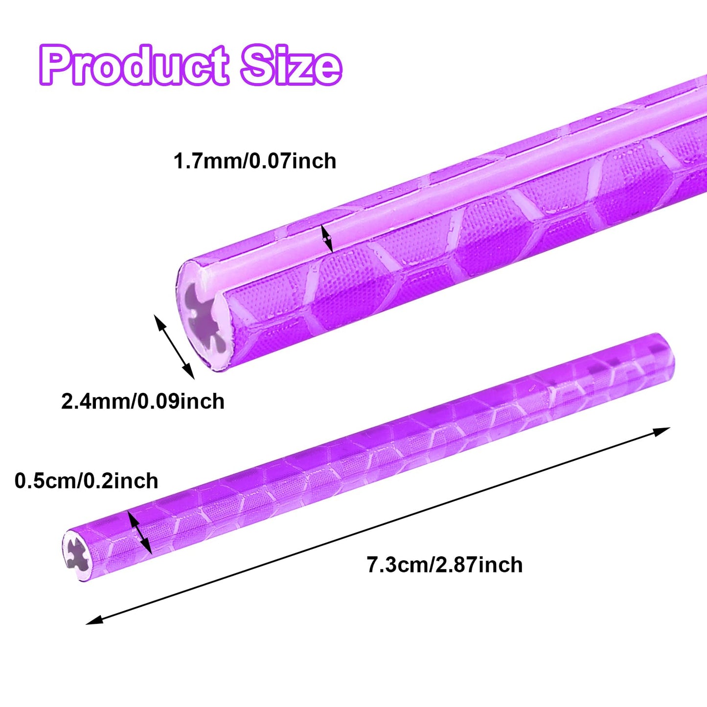36Pcs Reflective Spoke Covers for Bicycle, 360° Visibility 2.9Inch Bike Spoke Reflectors for Night Riding, Bike Wheel Reflector Tube Reflective Spokes Skins Wheel Decoration Reflectors （Purple）