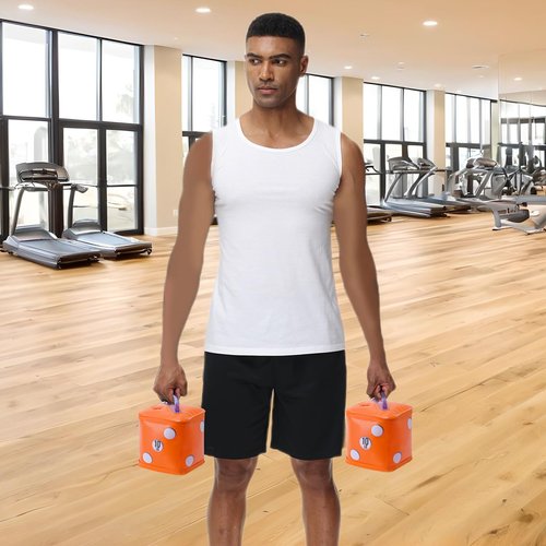 DEIRIS Travel Dumbbells, Water Filled Dumbbells Set, Fitness Exercise Kettlebell 20 Lbs/pair, Portable Fitness Equipment, Fun for Strength Training, Core Training