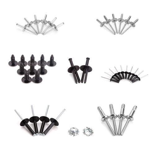10L0L Complete Body Rivet Hardware Kit for EZGO TXT Golf Cart Gas & Electric Vehicles 1994-up, with 10pcs Fastener Tree Rivets