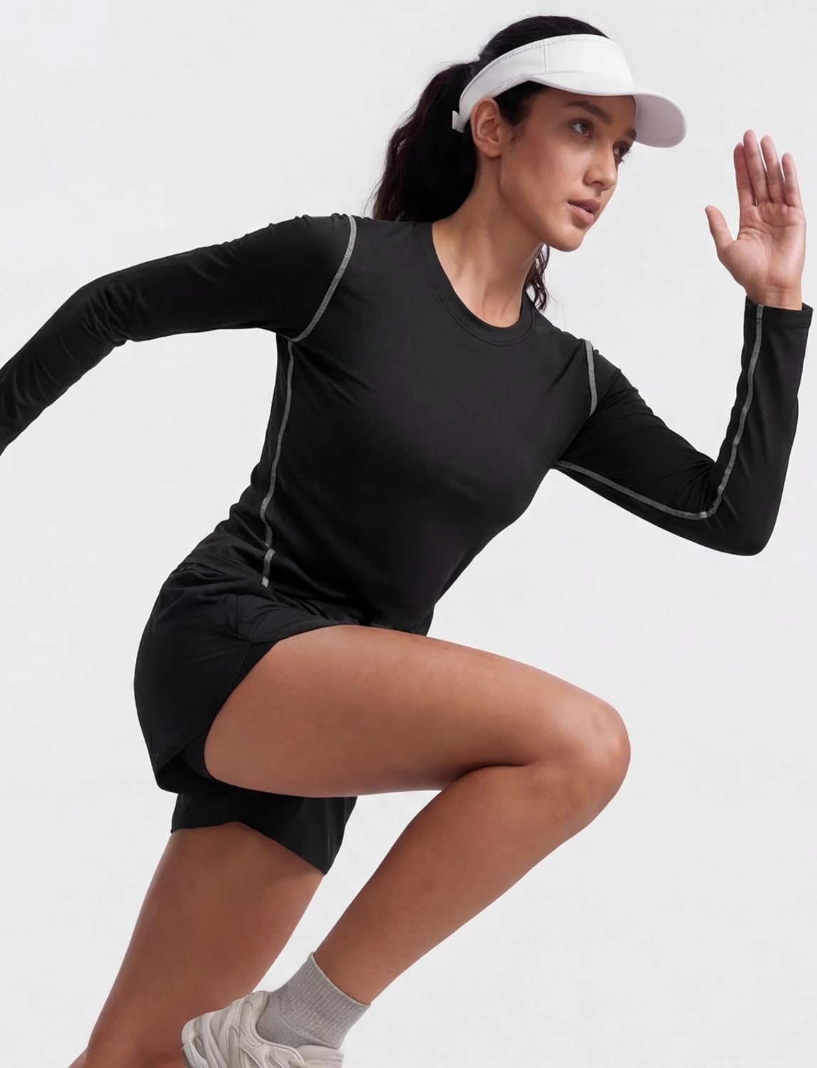 WANAYOU Women's Long Sleeve Compression Shirt - Breathable Dry Fit Workout Top | 2-3 Pack