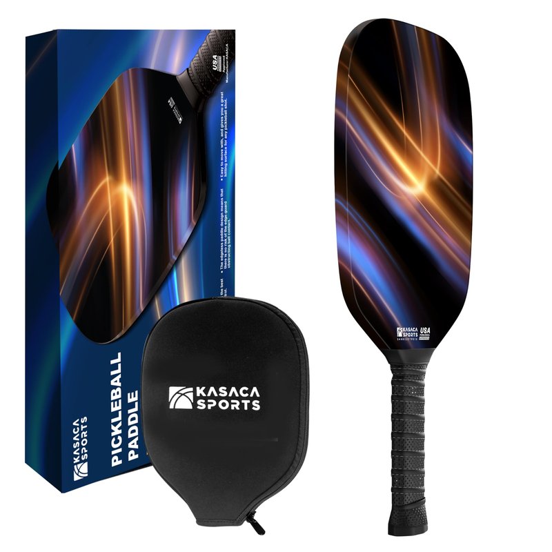 Kasaca Sport Cosmic Ray Edgeless Graphite T700 Multilayer Carbon Fiber Pickleball Paddles, Longer Handle Comfort Grip, Large Sweet Spots, USAPA Approved, for Intermediate & Advanced Players