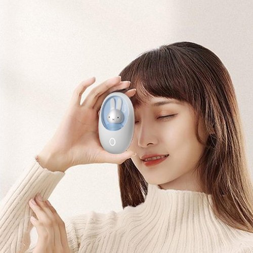 Miffy Hand Warmer Egg for Hand and Eye (Blue-White)