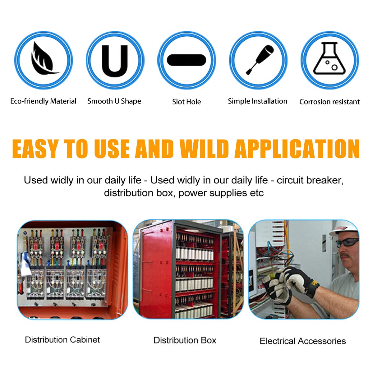 VAMRONE 12 Piece Aluminum DIN Rails, 8 Inches Long, 35mm Wide, 7.5mm High, Top Hat Slotted DIN Rail with RoHS, Extra Premium Screws Included for Hardware Components Mounting