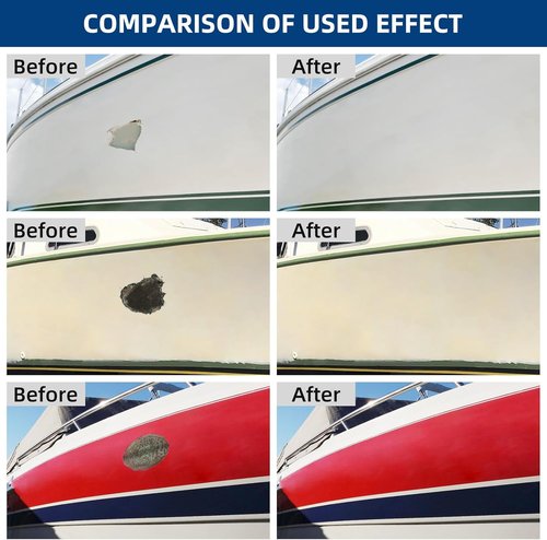 FENFANDAS Fiberglass Boat Repair Kit - Marine Gel Coat & Epoxy Filler for Holes, Chips, Cracks (Color Match)