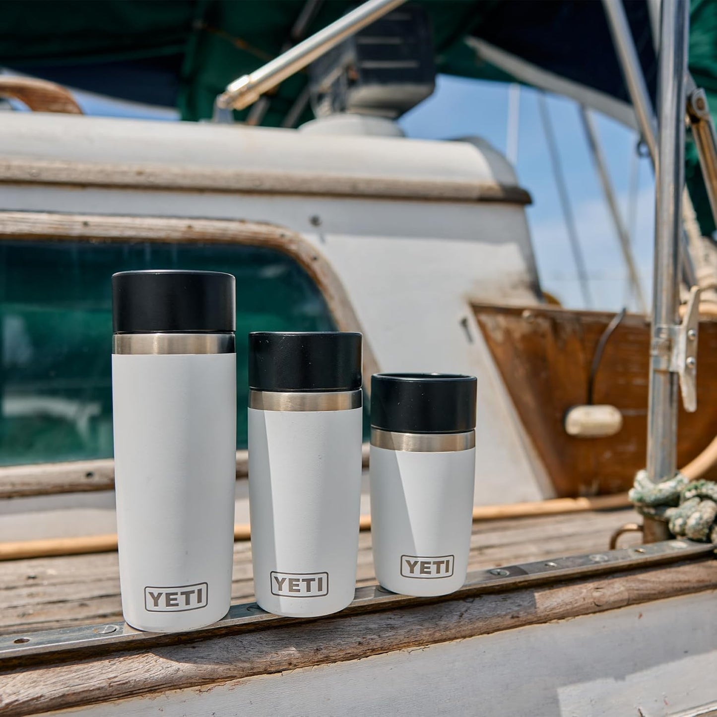 YETI Rambler 8 oz Travel Bottle - Stainless Steel, Vacuum Insulated, Leakproof Commuter Cap | Navy