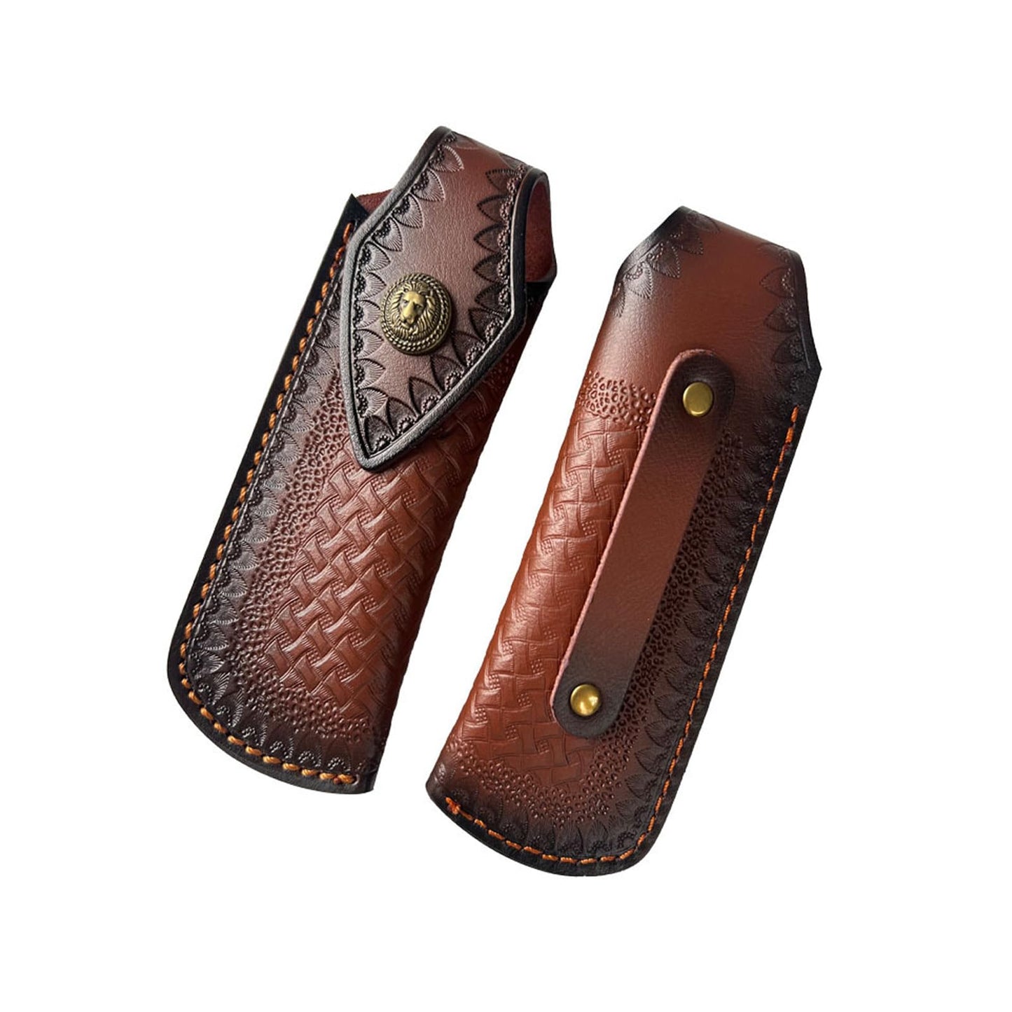 Folding Knife Sheath，2.3/6.3" Leather Pocket Knife Sheaths for Belt, Loop Portable Folding Knife Sheath for Camping Hunting Jungle Exploration