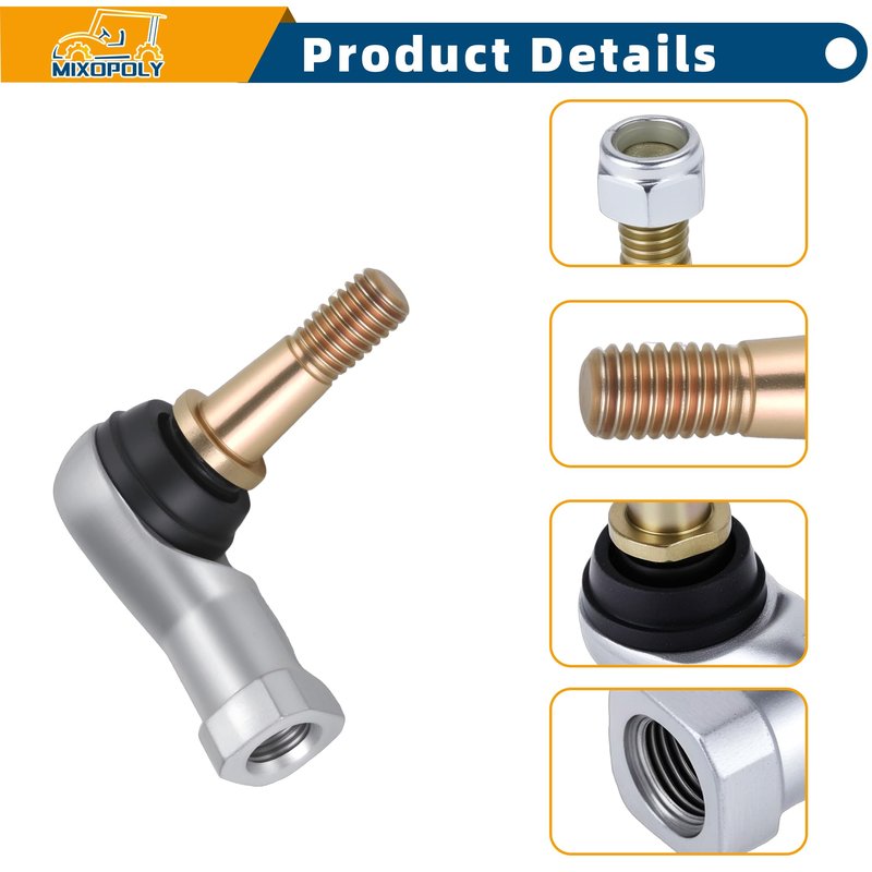Mixopoly 2PCS Golf Cart Tie Rod End Ball Joint Kit Fits EZGO TXT 2001-UP Gas & Electric Models, OEM # 70902G01 70902-G01, 70902G02 70902-G02