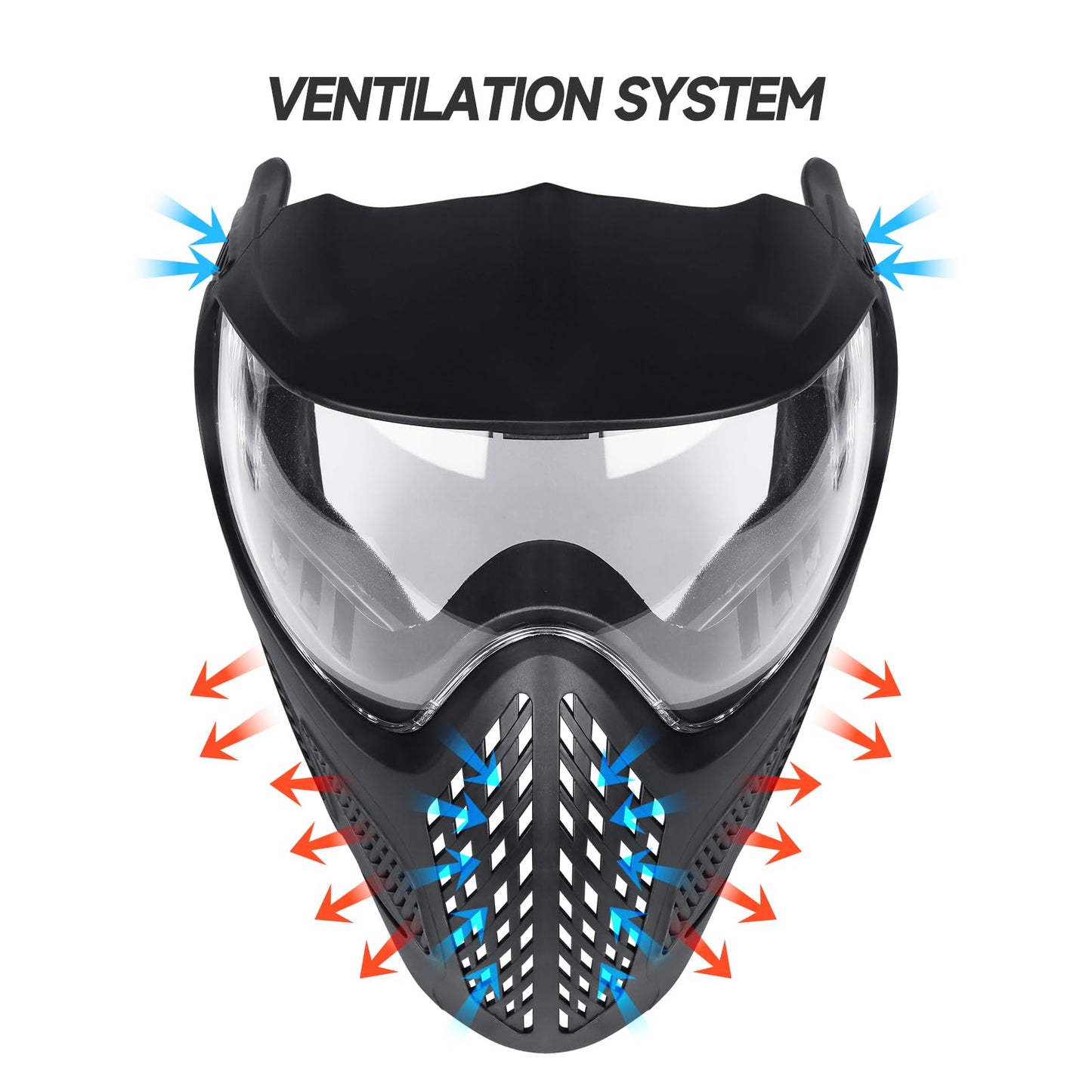 Xaegistac Paintball Mask-Intergrated Sun Visor Airsoft Mask