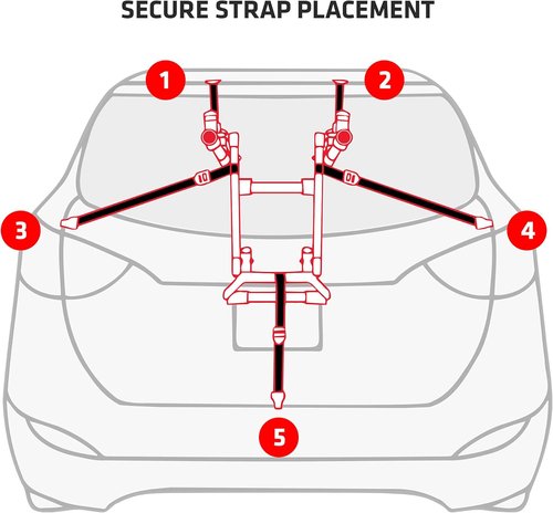 Allen Sports Deluxe 2-Bike Trunk Mount Rack - Easy Installation | Black, Model ZN102