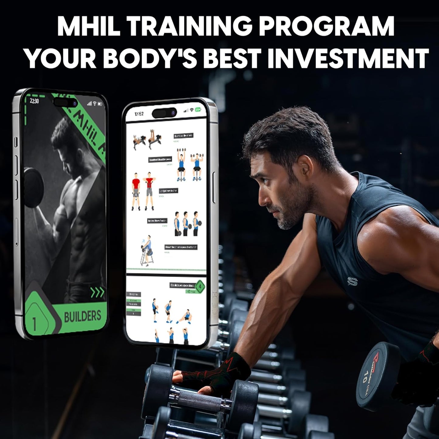 MhIL Workout Gloves for Men - Enhanced Grip Gym Gloves with Wrist Wraps for Ultimate Performance
