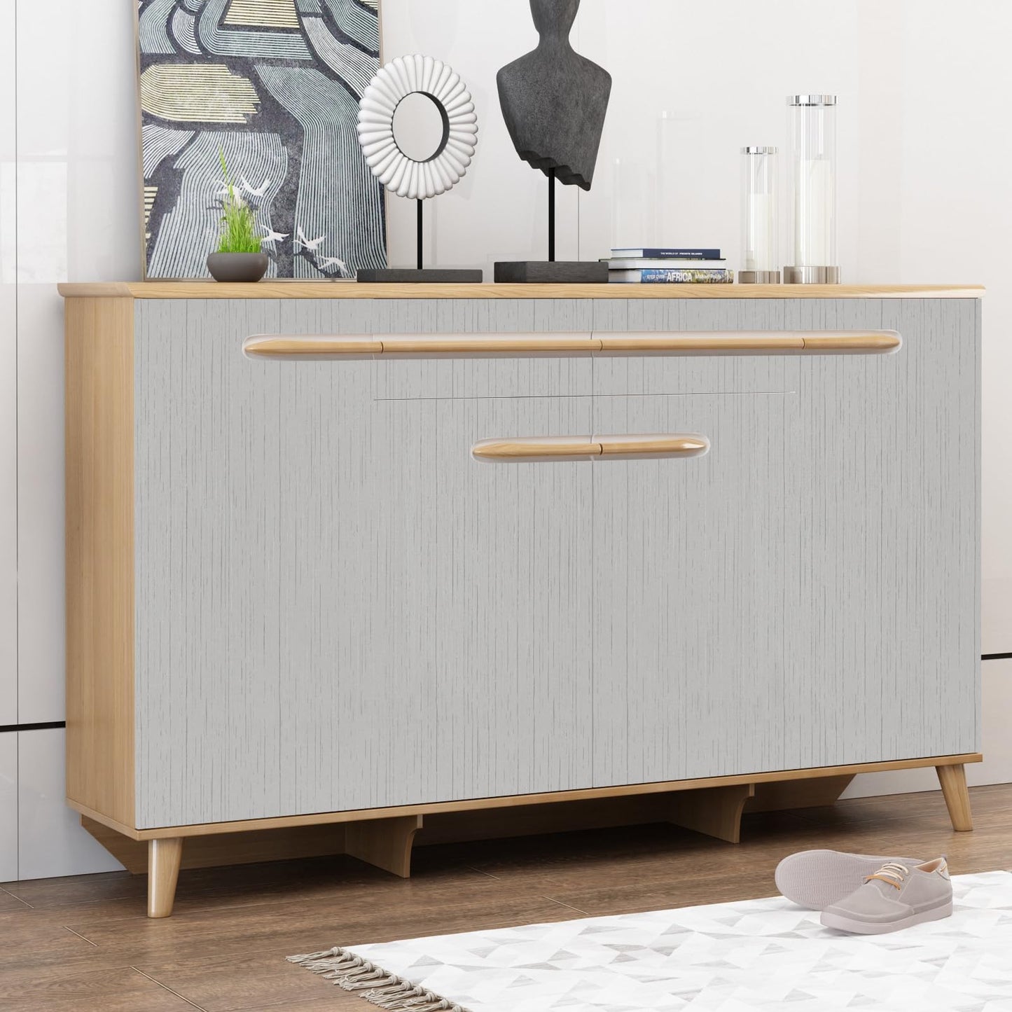 Qianglive Grey Grasscloth Wallpaper Peel and Stick Wallpaper Texture Contact Paper 15.7"x120" Vintage Wallpaper Removable Waterproof Wall Paper for Room Walls Cabinets Furniture Drawers Desk