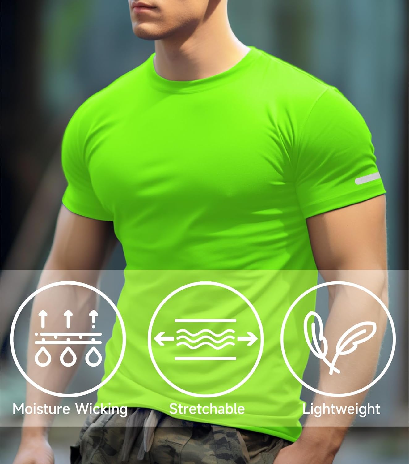 Skiennix Men's Fitted Workout Shirts - Quick Dry Athletic Tops for Gym & Running | Moisture-Wicking Tee