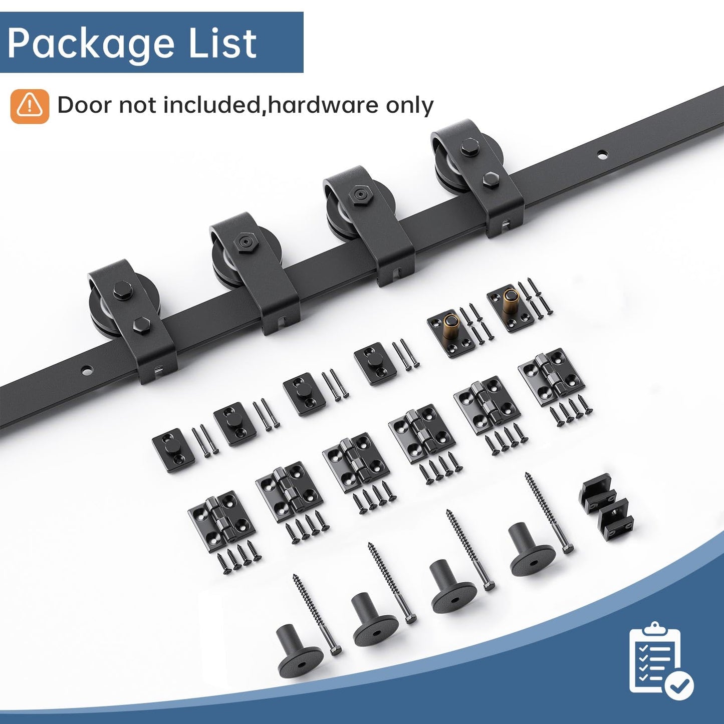 EaseLife 52" Bifold Sliding Barn Door Hardware Track Kit for 4 Closet Door,Top Mount Roller,Slide Smoothly Quietly,Easy Install,Black,Fit for Four 12" Wide Bi-Folding Door (Hardware Only)