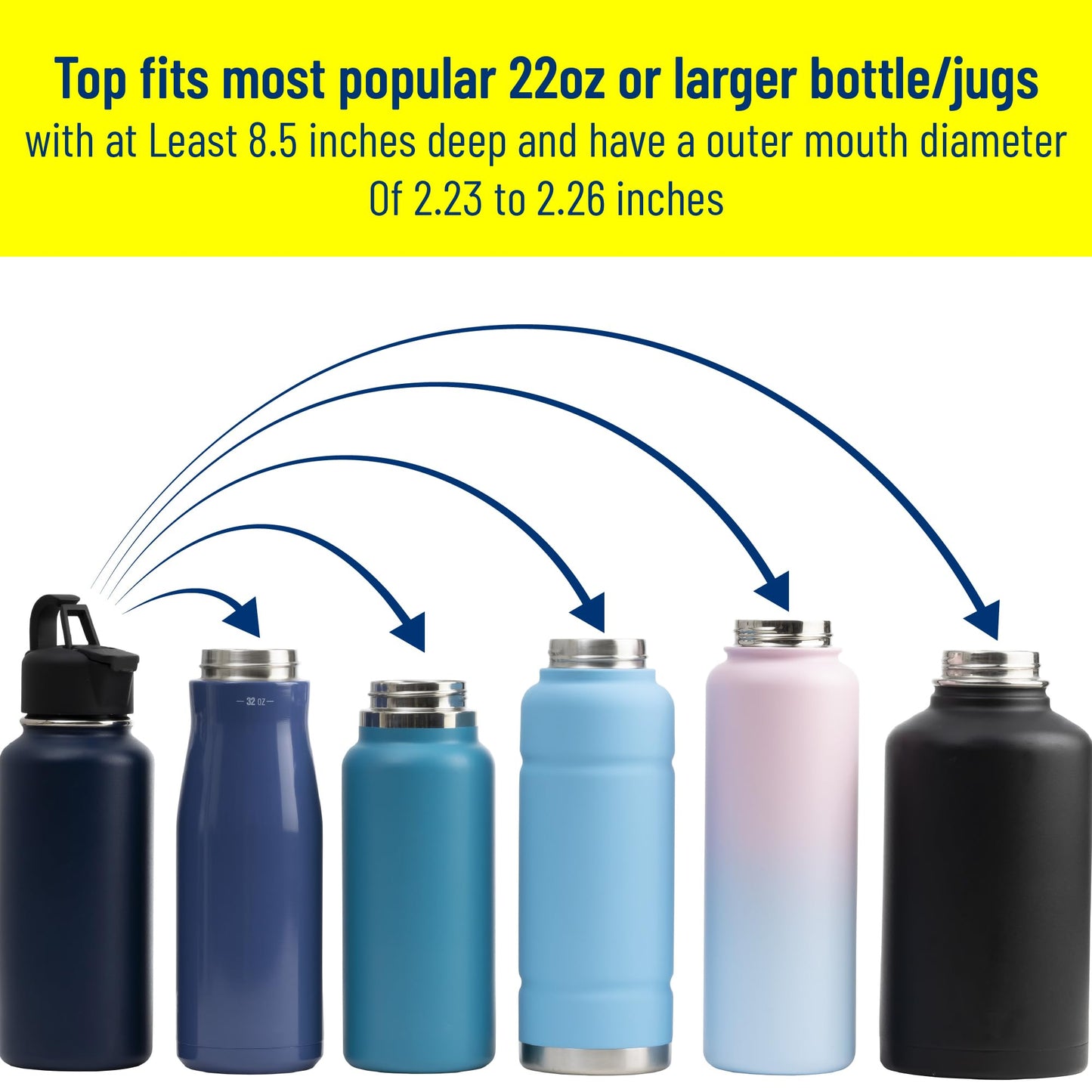 Drunk Fish Lid With Extra Flask | Concealed Lid for Wide Mouth Water Bottles | Covert Beverage Concealment and Enhancement | Secret Compartment Plastic Flask