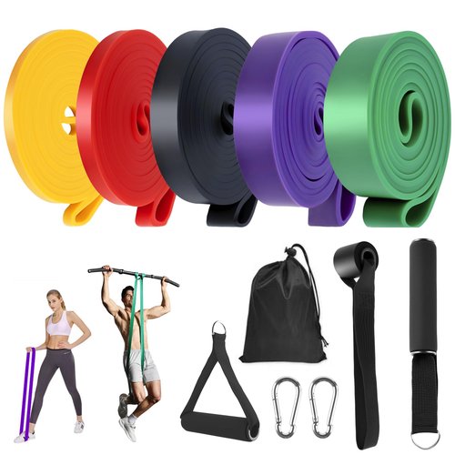 5-Level Resistance Bands Set, Pull-Up Assistance Bands for Workouts, Stretching, Physical Therapy and Muscle Training