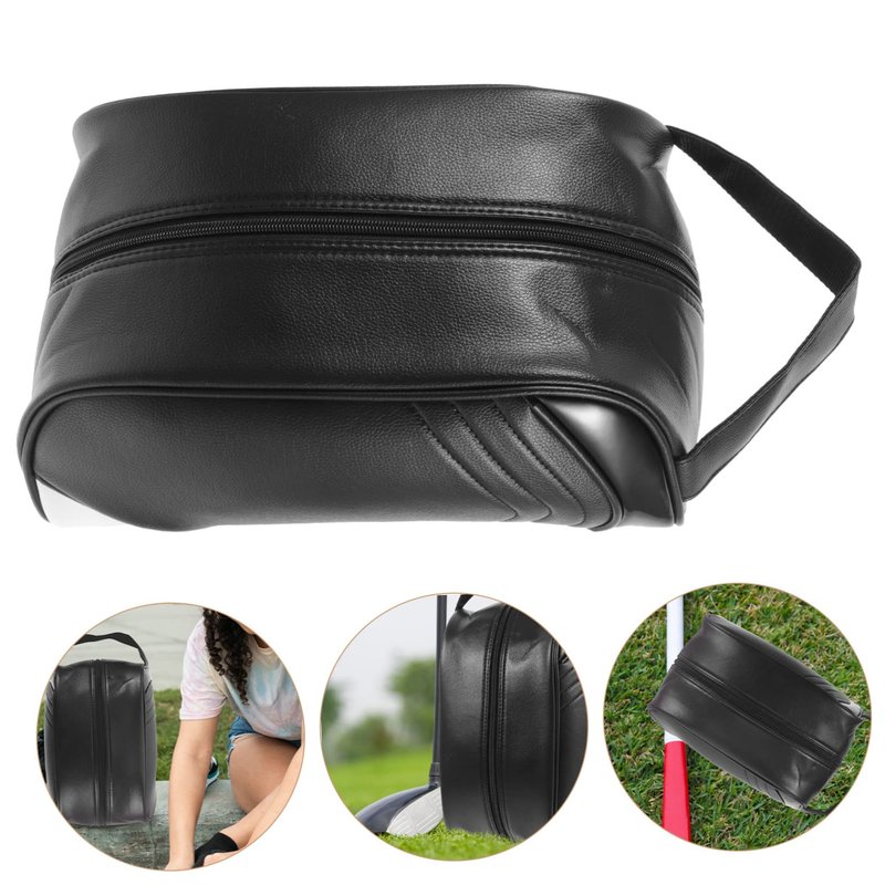 Hemoton Waterproof Golf Shoe Bag 12.59X9.05X5.11In Outdoor Zipper Shoes Storage Carrier for Travel Sports Cycling Football Tennis