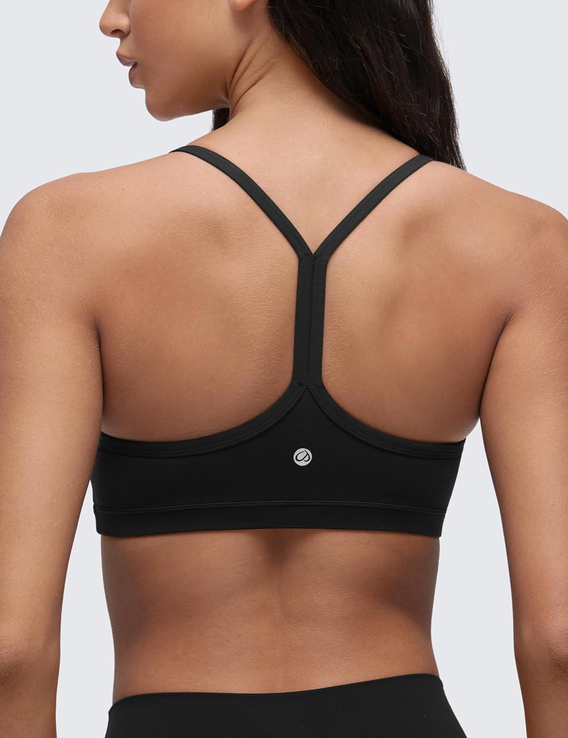 CRZ YOGA Butterluxe Sports Bra for Women - V Neck Ruched Wireless Padded Yoga Crop Top