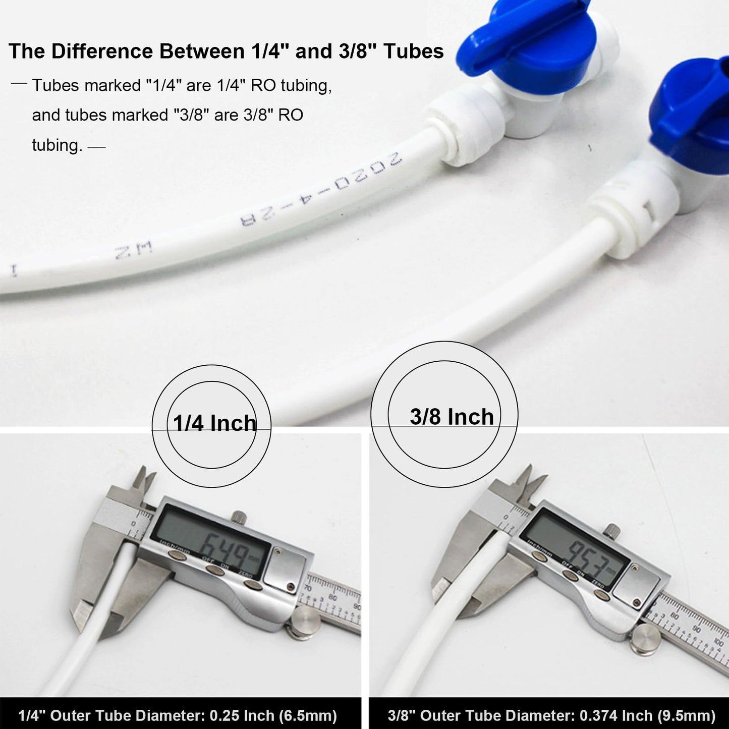 32ft RO Tubing Kit (20-Piece): 1/4" O.D. RO Water Line + Quick Connect Fittings (Valves, Elbow/Tee Couplings, Clip, Tool) for Water Purifier/Refrigerator System