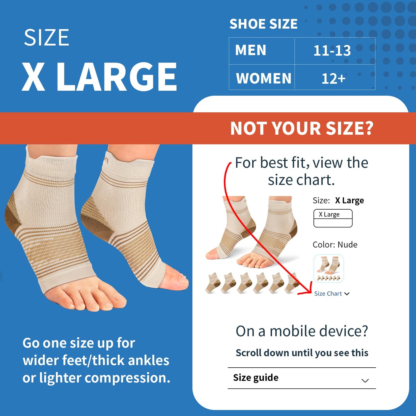 6 Pairs Plantar Fasciitis Socks for Men & Women, Ankle Brace Compression Socks with Arch Support for Achilles Tendonitis, Heel Pain, Swelling & Arthritis Relief, Nude, Medium