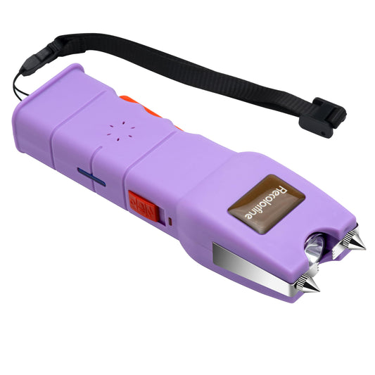 Stun Gun with LED Flashlight for Women Self Defense Rechargeable Stun Guns with Safety Switch (Purple)