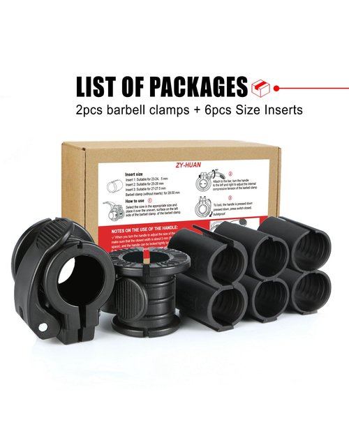 ZY-HUAN Barbell Clips 1 inch Barbell Clamps 0.9-1.18inch Quick Release Weight Clips for Bars Multi-Size Adjustable Olympic Barbell Clamps