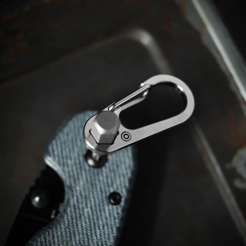 Driver Clip - Mini Titanium Carabiner, Small Titanium Keychain Carabiner Clip 1/4" Bit Driver, Gear Spool EDC Mini Ti Carabineer