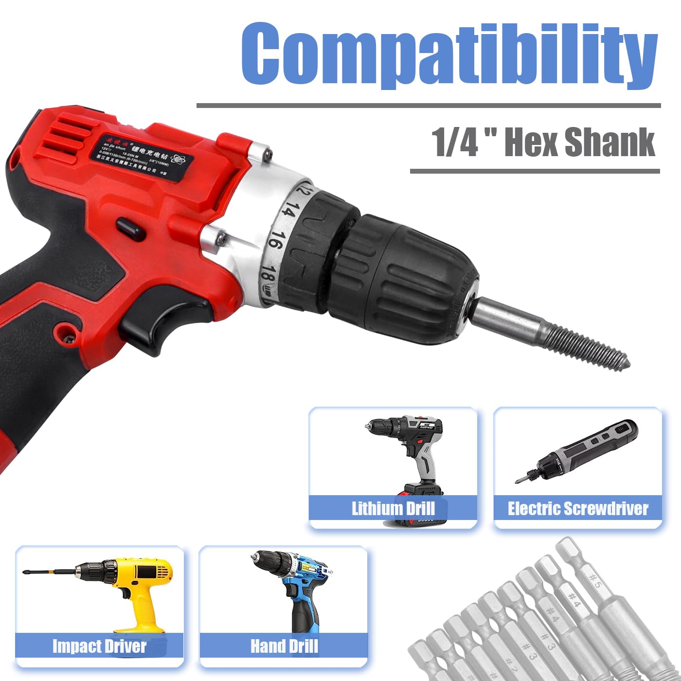 Mesee 10 Pieces Damaged Screw Remover and Extractor Set 1/4 Inch Hex Shank Broken Screw Extractor Drill Bit Screws Bolts Quick Stripped Removal Tool