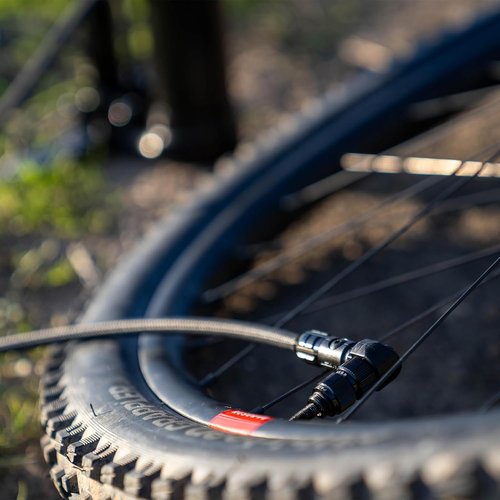 LEZYNE High Volume Tubeless Bike Floor Pump - 220 PSI Air Pump with 2.5" Gauge for Mountain & Gravel Bikes - ABS-1 Pro Chuck