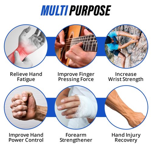Hand Grip Strength Trainer with Adjustable Resistance 10-130lbs (4.5-59kg), Forearm Hand Grip Strength Exerciser for Muscle Building, Injury Recovery, and Therapy Stress Relief, 2 Pack Blue