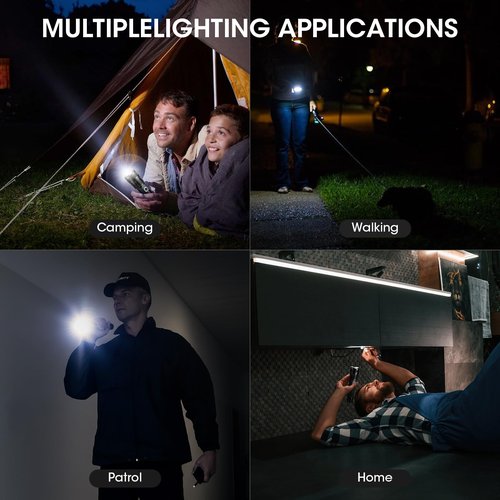 Kmivo Flashlights Rechargeable LED High Lumens - 4 Pack 90,000LM Super Bright Flashlight, Adjustable Powerful Flash Light with 5 Modes, Waterproof Handheld Flashlight for Home, Camping