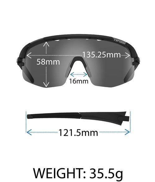Tifosi Optics Sledge Lite Sunglasses (Crystal Smoke, Clarion Blue/AC Red/Clear)