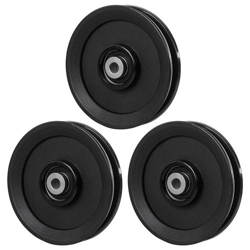 Luwint 4.5 Inch Pulley Wheel, 3 Pack Bearing Pulley Replacement for Cable Machine, Home Gym Equipment, LAT Pulldown, Fitness System (115mm, 10mm Bore)