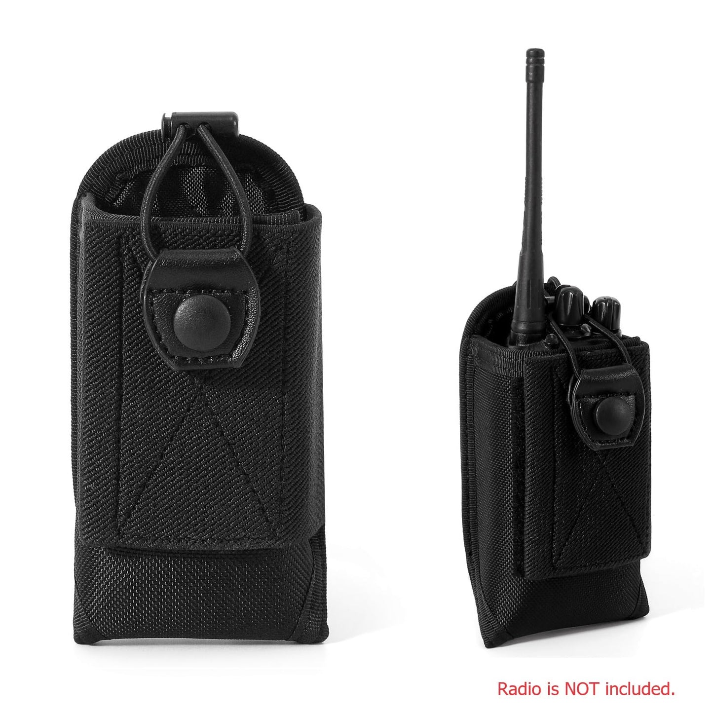 TACNEX Universal Radio Holder Two Ways Radio Holster Walkie Talkies Pouch Duty Belt Nylon Case with Adjustable Elastic Flap for Police Leo Security Firefighter Rescue EMS EMT Military