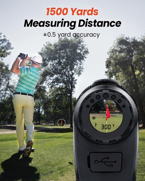 Bestsee Golf Rangefinder - High-Precision 1500 Yards Laser Range Finder with Slope | 7X Magnification & USB-C Rechargeable