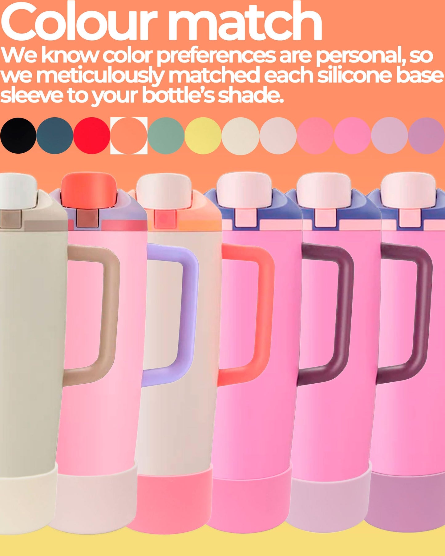 Kaitiaki Silicone Boot for Owala 30oz & 40oz FreeSip Sway Bottles & Tumblers - Non-Slip, Scratch-Resistant, Stability Enhancer, Available in 12 Colors (Nectarine Orange)