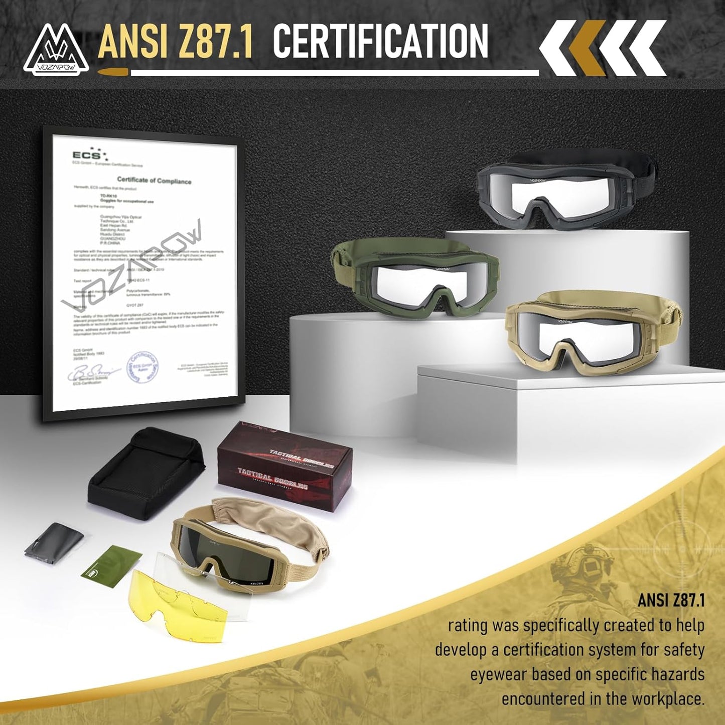 Skiennix Airsoft Goggles - Anti-Fog Shooting Glasses for Clear Vision | Durable & Lightweight Design